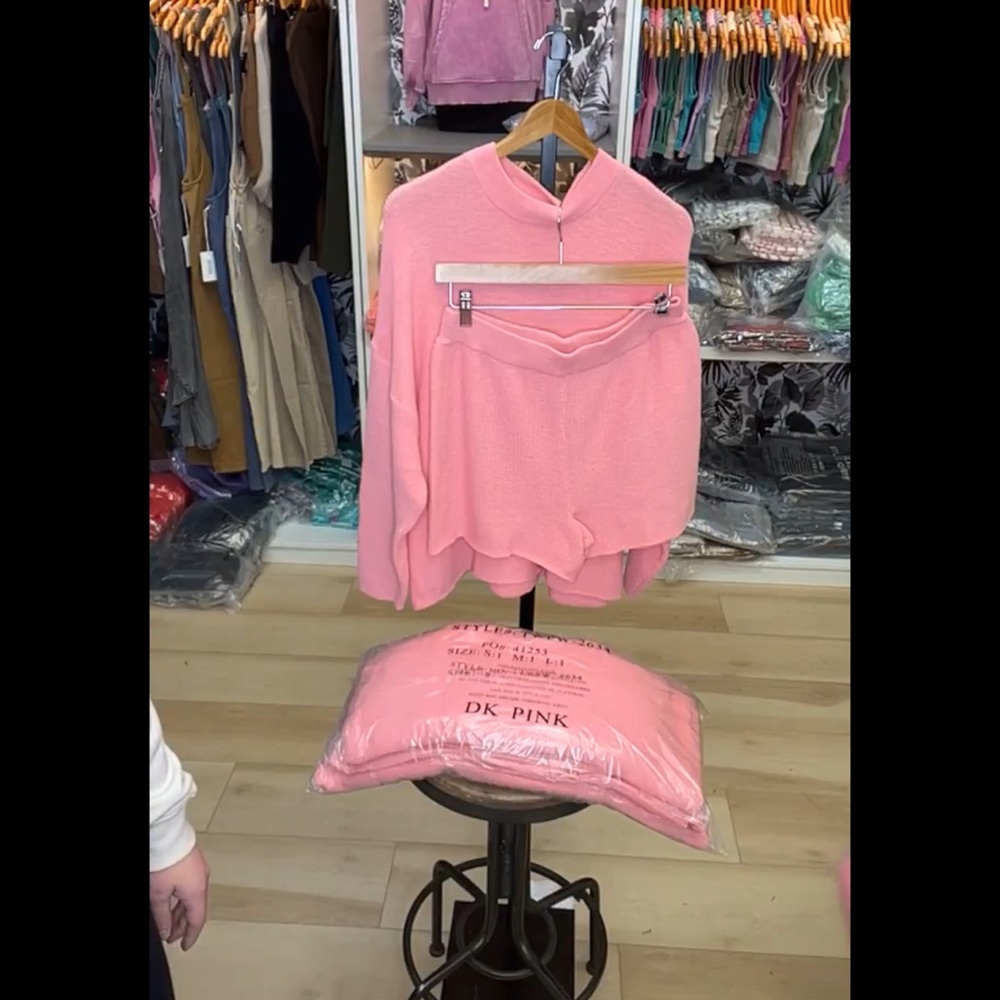 Zenana Outfitters Pink Lounge Set